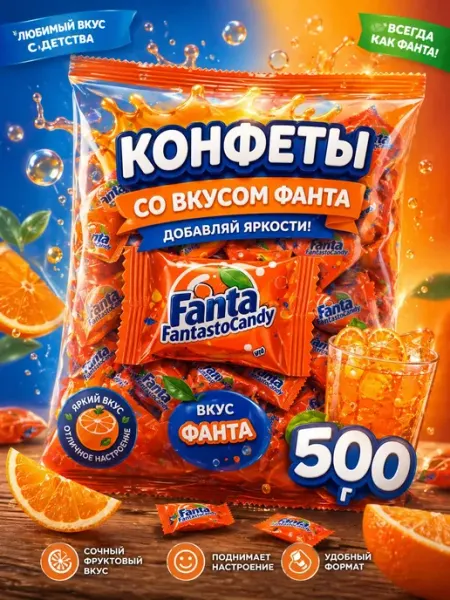 Китайские освежающие конфеты со фанта 500гр