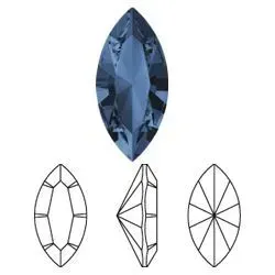 Ювелирный кристалл Swarovski, Челнок (#4228), 15х7мм, Монтана, с фольгой, 2 шт.
