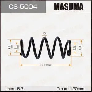 Пружина подвески задняя MASUMA CS-5004 для HONDA Jazz-1.2/ 1.4/ GDI 02->