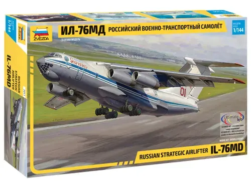 Модель самолета сборная Военно-транспортный самолёт Ил-76МД Масштаб 1/144 (32 см) Звезда Арт.7011