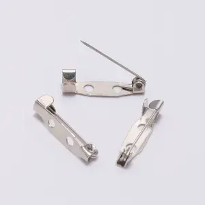 Основа для броши/значка булавка, 1,5см, 50шт, цвет: сталь