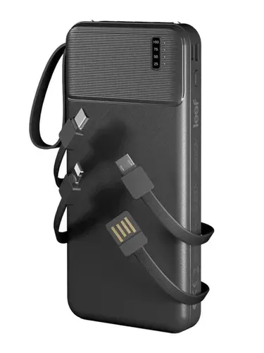 Leef 10000 mah Внешний аккумулятор, черный, 5 портов (USB-A/C/Lightning), LF-PWB4-10000-black