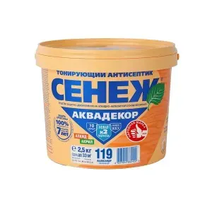 Cенеж Аквадекор, 2.5кг,Цвет 119 Палисандр,тонирующий антисептик для дерева