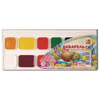 Луч Краски акварельные Zoo, 12 цветов, пластик