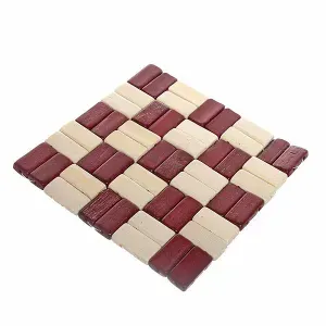 Подставка под горячее бамбуковая 14x14 см "Шахматы". Для стола, кухни, чайника, сковороды. Защита столешницы, сервировка.
