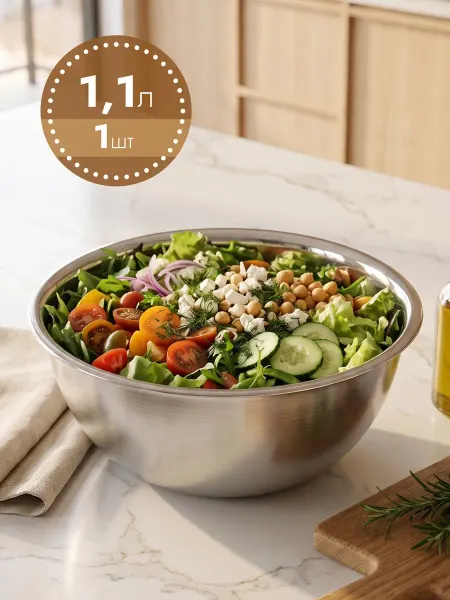 P.L. Proff Cuisine Миска металлическая кухонная 800 мл, 1 шт