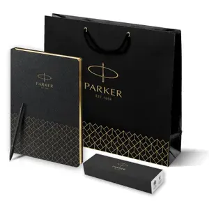 Подарочный набор: Шариковая ручка Parker IM Achromatic, Black BT и Ежедневник недатированный, чёрный, 2127618