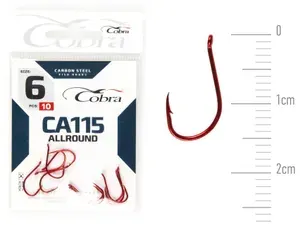 Крючки рыболовные Cobra Allround CAPITAL CA115, размер 6, 10шт в упаковке / Крючки для рыбалки Кобра Оллраунд кэпитал