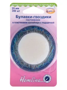 704 Булавки-гвоздики портновские в пластиковом контейнере 350 шт. Hemline