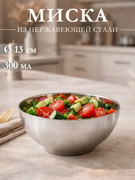 SKYPHOS Миска металлическая 300 мл d=13 см с двойными стенками
