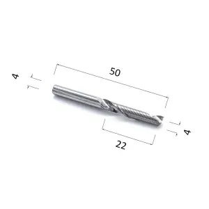 Фреза DJTOL AY1LX422 спиральная однозаходная стружка вверх (по дереву, композиту (АКП), пластику)