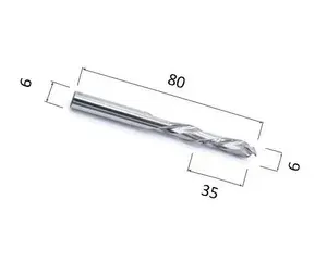 Фреза DJTOL N2FLX635 компрессионная спиральная двухзаходная (по дереву, композиту (АКП), пластику)