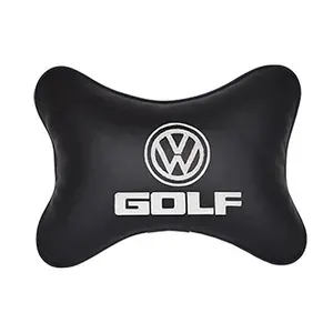 Подушка на подголовник автомобильная черная экокожа VOLKSWAGEN GOLF