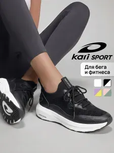 Кроссовки Kari SPORT женские черные для фитнеса и бега