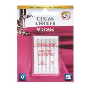 Иглы ORGAN для швейных машин, микротекс, №60, №70, 5 шт