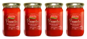 Протертая мякоть помидоров Passata Green Ray 350 гр без соли и сахара (Набор из 4 шт)