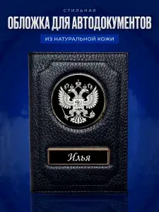 Обложка для автодокументов именная Илья / Подарок мужчине / Обложка для паспорта Илья / Бумажник водителя Илья