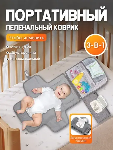Портативный пеленальный матрасикдетская дорожная сумка с карманом для влажных салфеток подарки для новорожденных