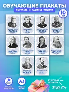 Плакаты портреты физиков для школы на стену