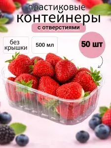 Пластиковые контейнеры одноразовые 500 мл 50 шт.