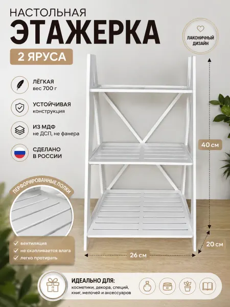 ДНКРадость Полка настольная для кухни угловая