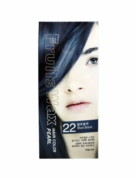 Welcos Гель для волос на фруктовой основе Fruits Wax Pearl Hair Color #22 blue black 60мл х 60гр