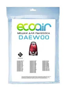 Мешки ECOAIR ДЭУ для пылесоса DAEWOO RC-1.., RC-2.., , 5 штук