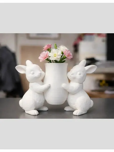 Декоративная ваза "Зайчики" 3D печать из пластика