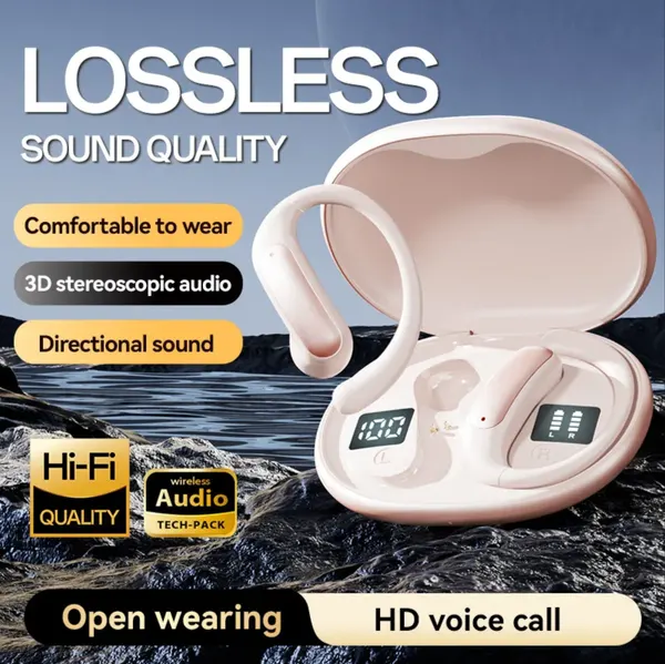 Беспроводные TWS-наушники True Wireless Earphones M134, Bluetooth 5.49, Hi-Fi звук, Rose Gold (светло-розовый)