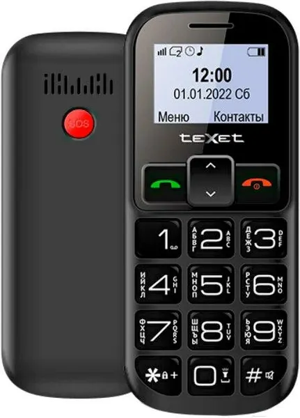 Мобильный телефон Texet TM-B322 черный-красный
