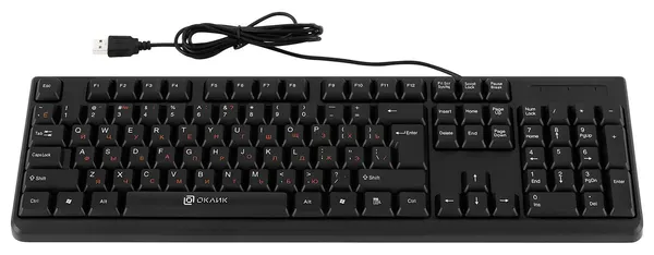 Клавиатура Оклик 100M HW3 черный USB (654570)