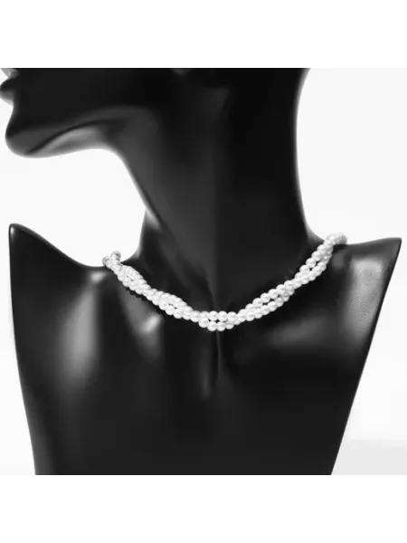 Элегантные жемчужные бусы с переплётами