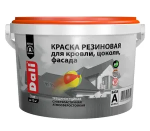 DALI Резиновая краска для кровли, цоколя и фасада 12 кг