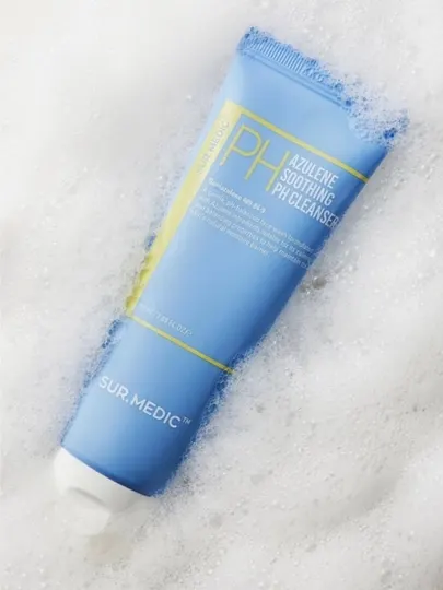 Успокаивающий гель для умывания, Sur.Medic+, Azulene Soothing pH Cleanser, 150 мл - Корейские средства для очищение лица