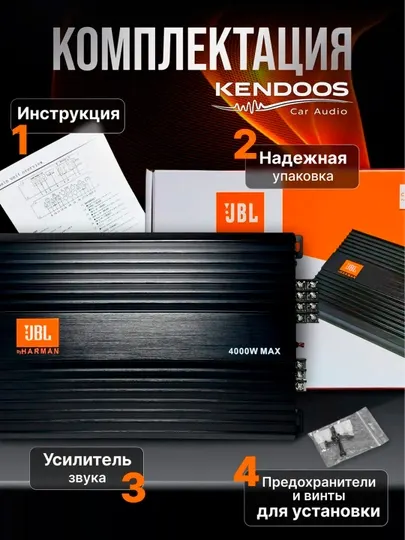 Автомобильный 4-канальный усилитель JBL JB-480 - Усилители для авто