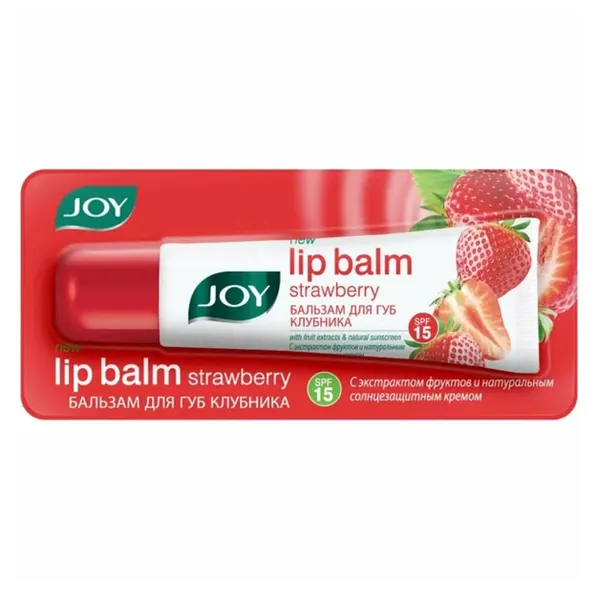 Уход за кожей губ Joy Увлажняющий бальзам для губ «Клубника» SPF 15, 10 г