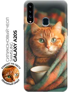 Силиконовый чехол на Samsung Galaxy A20s с принтом "Уют по-кошачьи"