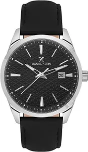 Часы мужские Daniel Klein / Часы наручные кварцевые серебряные с кожаным ремешком металлические с подсветкой