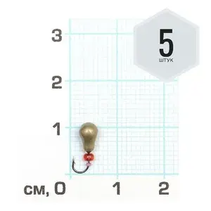 5ШТ Мормышка свинцовая литая для зимней рыбалки "Груша", 0.5г, кр.№16