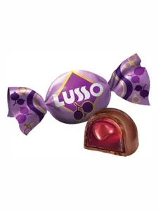Конфеты глазированные желейные "Lusso" со вкусом чёрной смородины, Яшкино, (упаковка 0,5 кг)