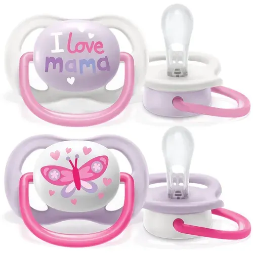 Пустышка силиконовая Ultra Air, 0-6 мес, 2 шт SCF080/02 / PHILIPS AVENT