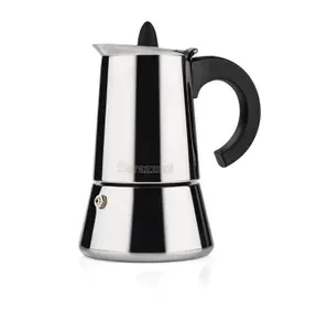 Гейзерная кофеварка на 4 чашки Barazzoni La Caffettiera Inox, 18 см, нержавеющая сталь 18/10, бакелит, цвет серебристый