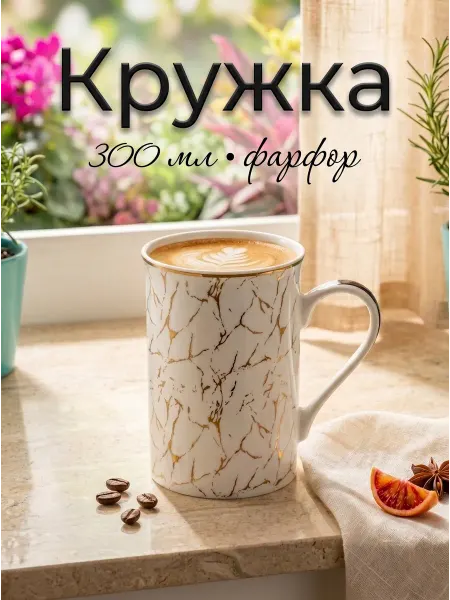 Доляна Новогодняя подарочная кружка для чая и кофе 380 мл