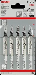 Пилка для лобзика T101D по дереву, длина 100 мм, уп. 5 шт.