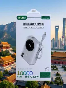 Внешний аккумулятор с сертификатом CCC и быстрой зарядкой, 10000 mAh, 3 A, Type-C, Lighting