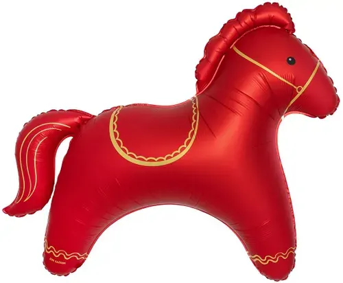 Шар (42''/107 см) Фигура, Красная лошадка, Сатин, 1 шт. в уп.