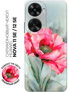 Силиконовый чехол на Huawei nova 11 SE / 12 SE с принтом "Огонь на пепле"