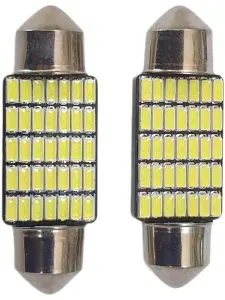 Лампа автомобильная светодиодная 11008 12v SV8.5/8 (салон,ном.знак) 35 SMD-3014 белый с обманкой 36мм AVTO-DEKOR