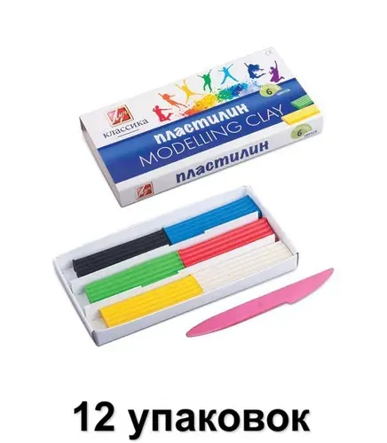 Луч Пластилин Классика 6 цветов 120 г, 12 уп