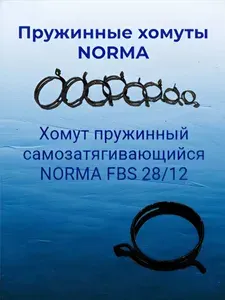 Хомут пружинный самозатягивающийся NORMA FBS 28/12